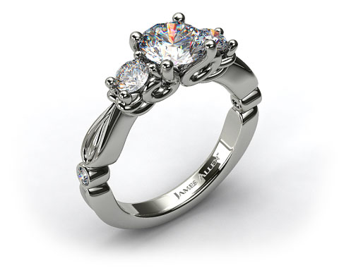 Platinum Diamond Scroll Engagement Ring